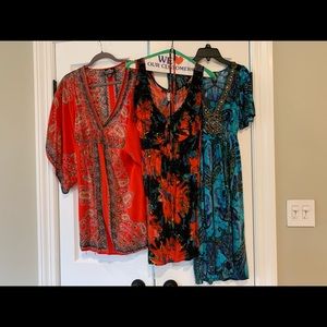 Lot of 3 colorful summer dresses size S/M